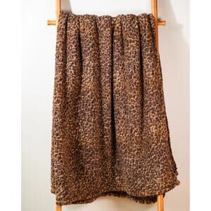 60x70 Reversible Sherpa Printed Throw by Jill Martin Vintage Leopard H501249